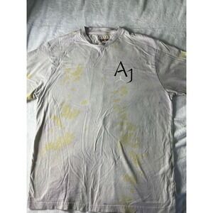 Jordan AJ Tie Dye Graphic T-Shirt Mens Medium Purple Yellow Flight Jumpman Tee